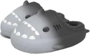 Zureto Shark Slides Winter, Adults and Kids Winter Plush Warm Slippers, Soft Comfy Shark Slippers